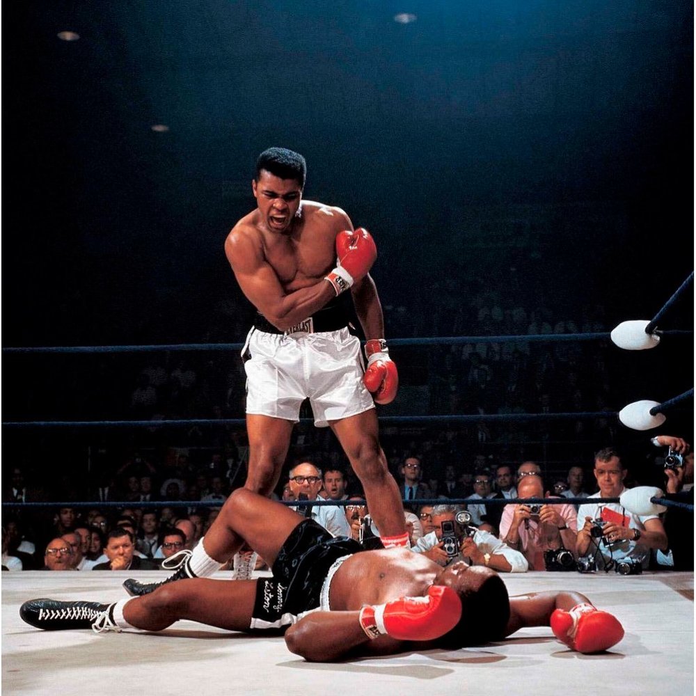 Canvas Print Muhammad Ali stands over Sonny Liston, Famous Picture 20"x16"